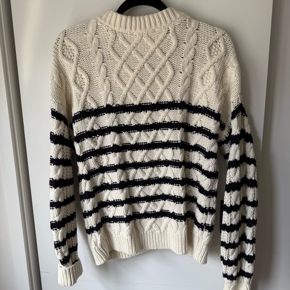 Sezane Sean Cardigan Ecru / Navy - Size S - Picture 5 of 9